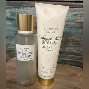 NEW! VS Fragrance SET!Whipped Milk&Sugar BodyMist 8.4oz & BodyLotion 8oz! NWT!